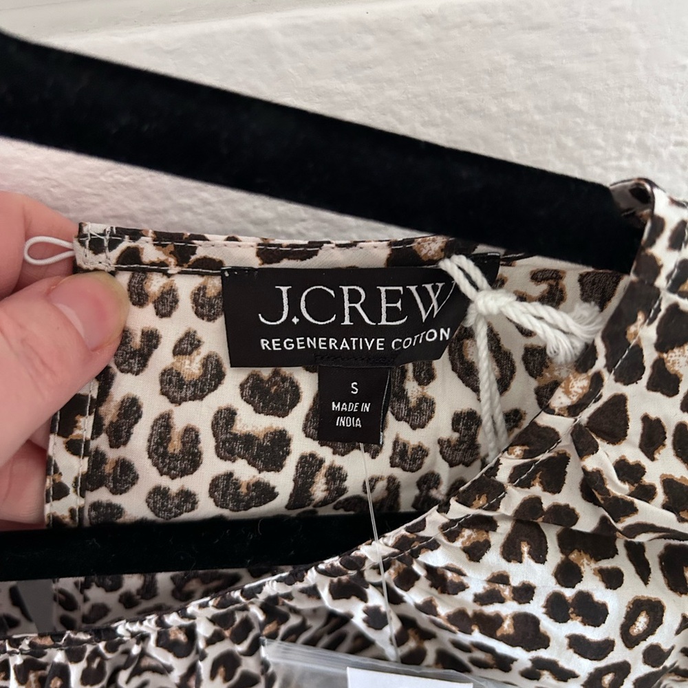 J. Crew Leopard Print  Hyacinth peplum Blouse small NWT - Picture 4 of 5